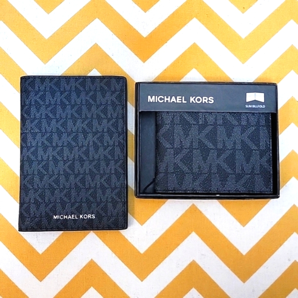 MK 2PC MEN WALLET AND PASSPORT HOLDER